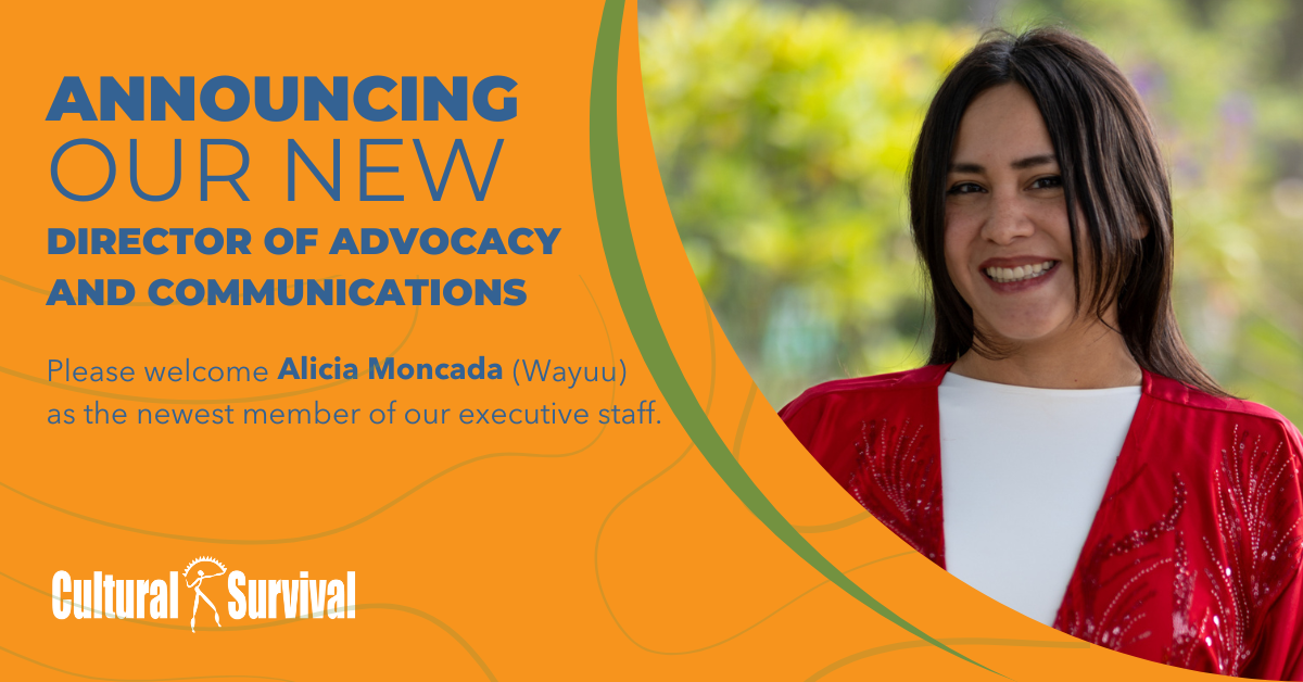 Cultural Survival Announces New Director of Advocacy and Communications