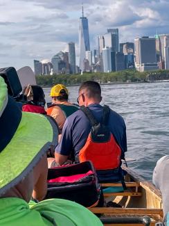 Crew Paddling up to New York City from the Hudson Bay to the Hudson River. Photo by Hickory Edwards