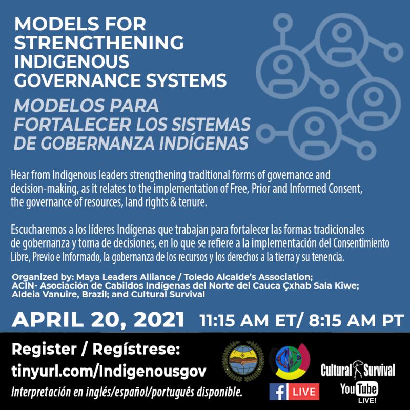 Modelos para fortalecer sistemas de gobernanza Indígena